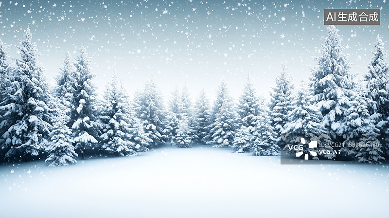 【AI数字艺术】冬日雪景图片素材
