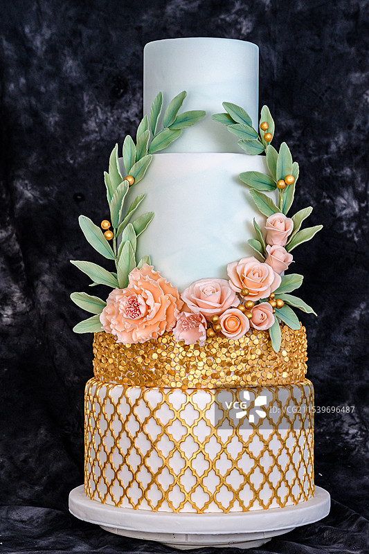 各种翻糖蛋糕棚拍特写图片素材