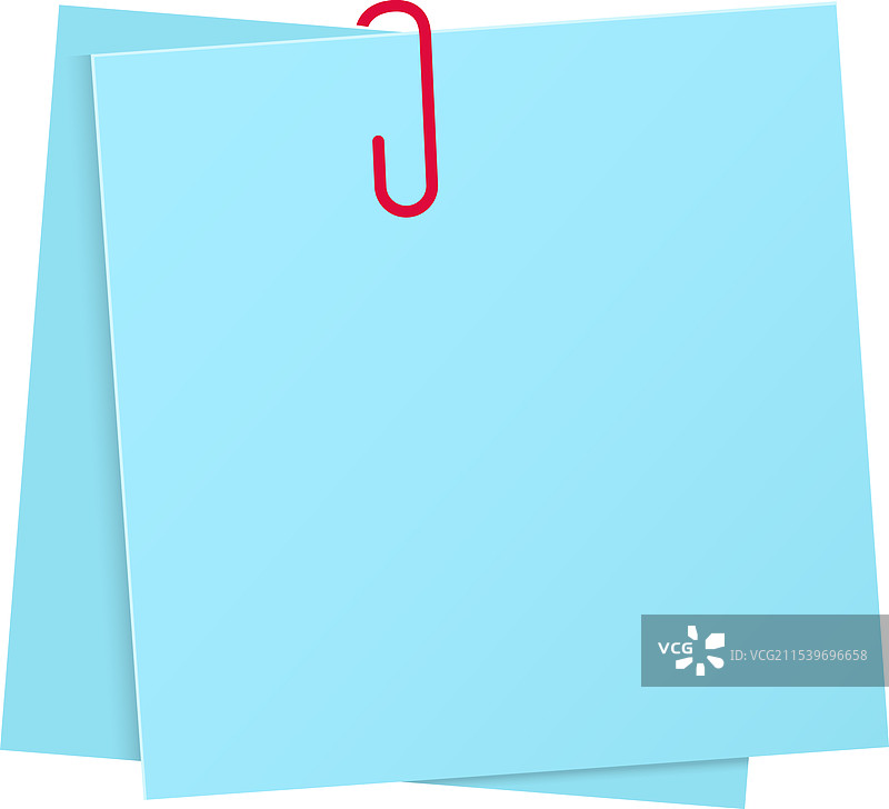 蓝色便签纸和纸夹图片素材