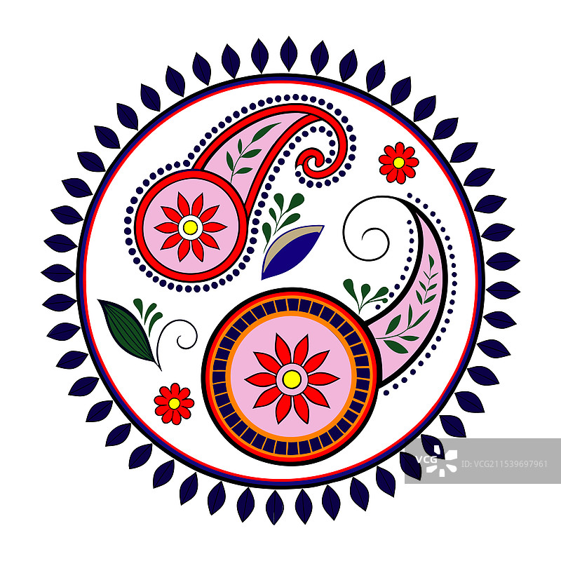 抽象花卉传统印度曼陀罗图片素材