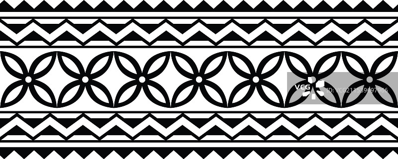 波利尼西亚纹身部落风格带设计图片素材