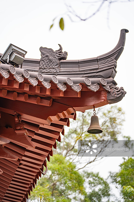 深圳龙华公园龙华塔上的铜铃图片素材