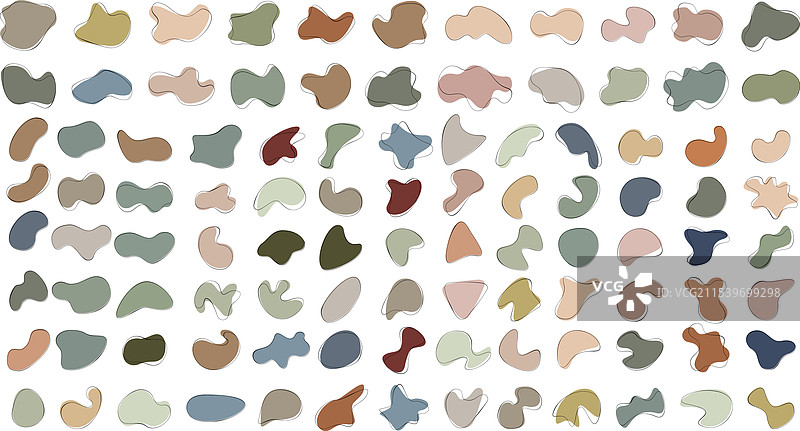 抽象液体形状图标轮廓集图片素材