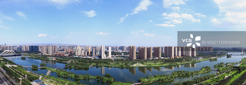 夏日的汾河公园图片素材