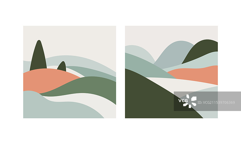 起伏的山丘图案与图片素材