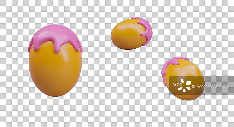 传统春季的黄色鸡蛋配粉色糖霜图片素材