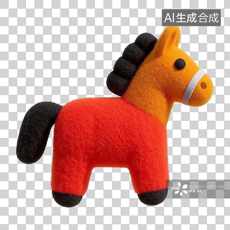 【AI数字艺术】3D毛毡图标十二生肖之马图片素材