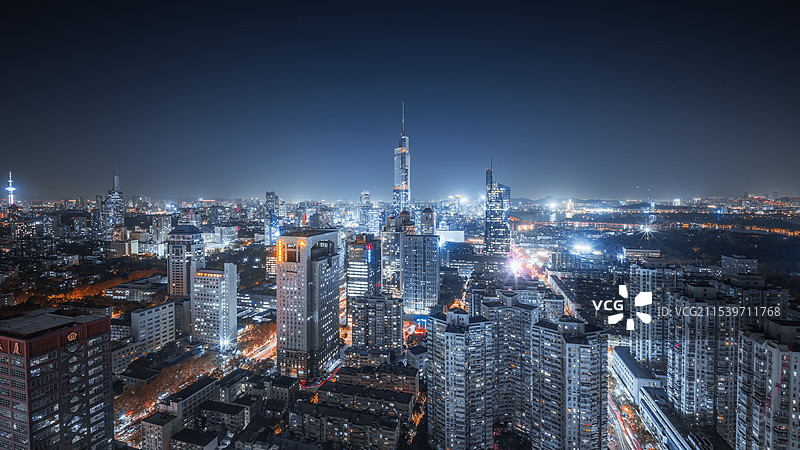 南京紫峰夜景图片素材