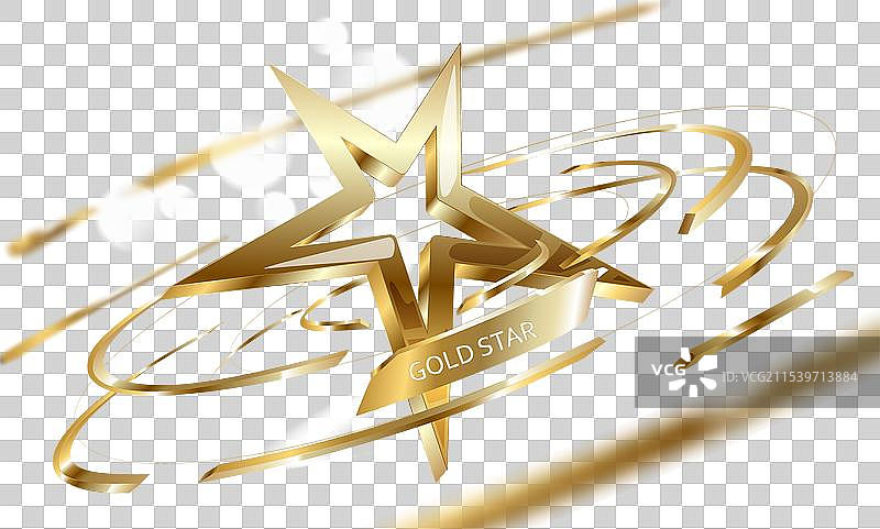 金色奖星与金环图片素材