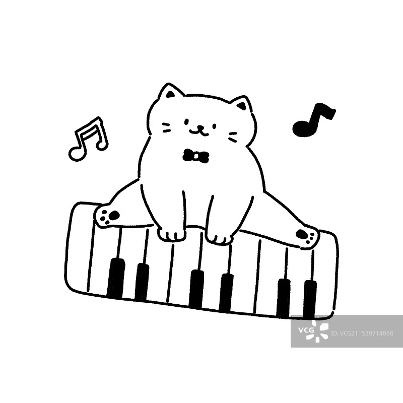 小猫弹琴图片素材