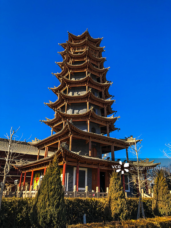 甘肃 张掖 木塔寺 木塔 古建筑 河西走廊 丝绸之路图片素材