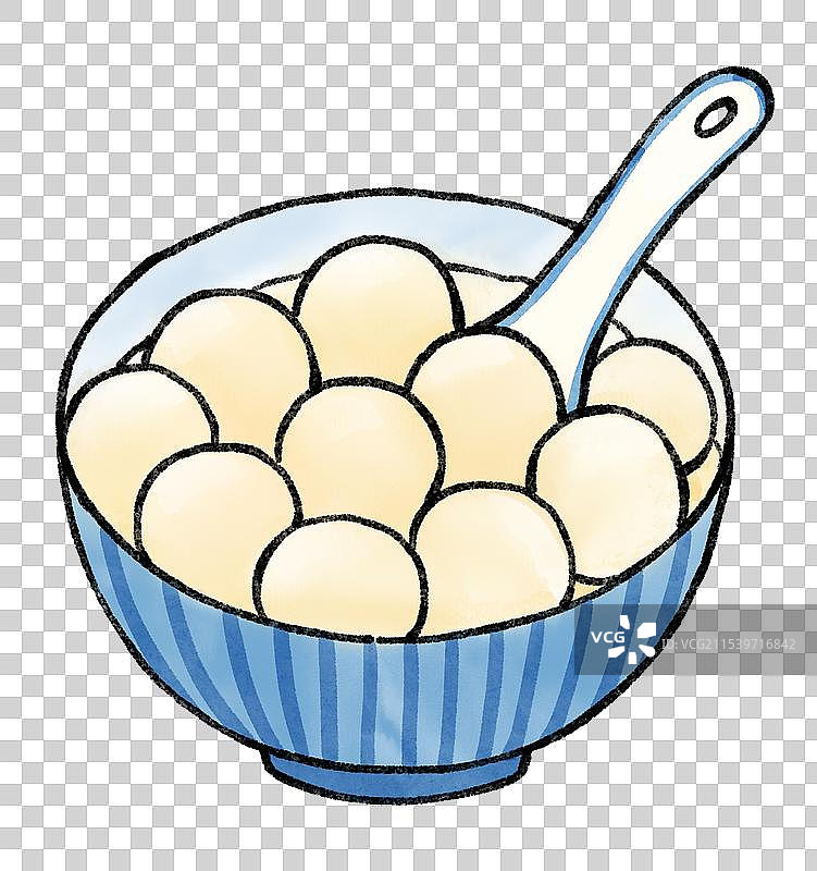 国风重庆美食插画-山城小汤圆图片素材