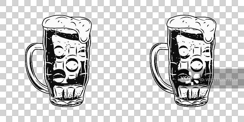 单色的满杯啤酒图片素材