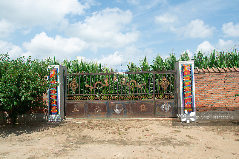 乡村庭院大门图片素材