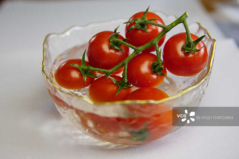 樱桃番茄特写镜头图片素材