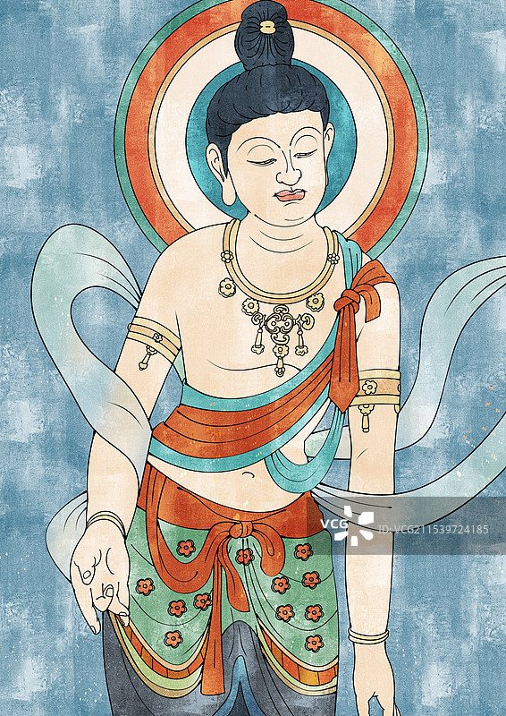 莫高窟第45窟胁侍菩萨图片素材