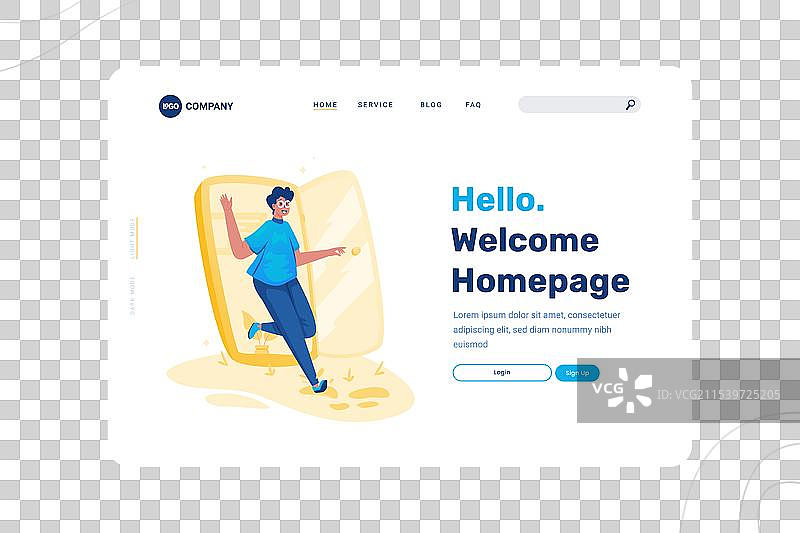 登录页面模板的欢迎页标题图片素材