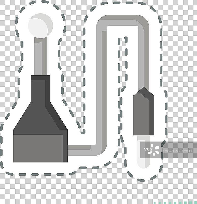 与汽车零件相关的汽车天线贴纸线切割图片素材