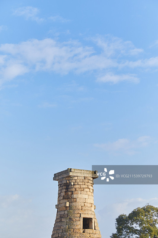 背景，韩国文化遗产，庆州市，瞻星台图片素材