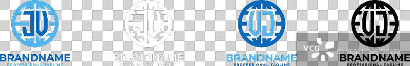 字母JV和VJ地球标志组合，适合任何用途图片素材