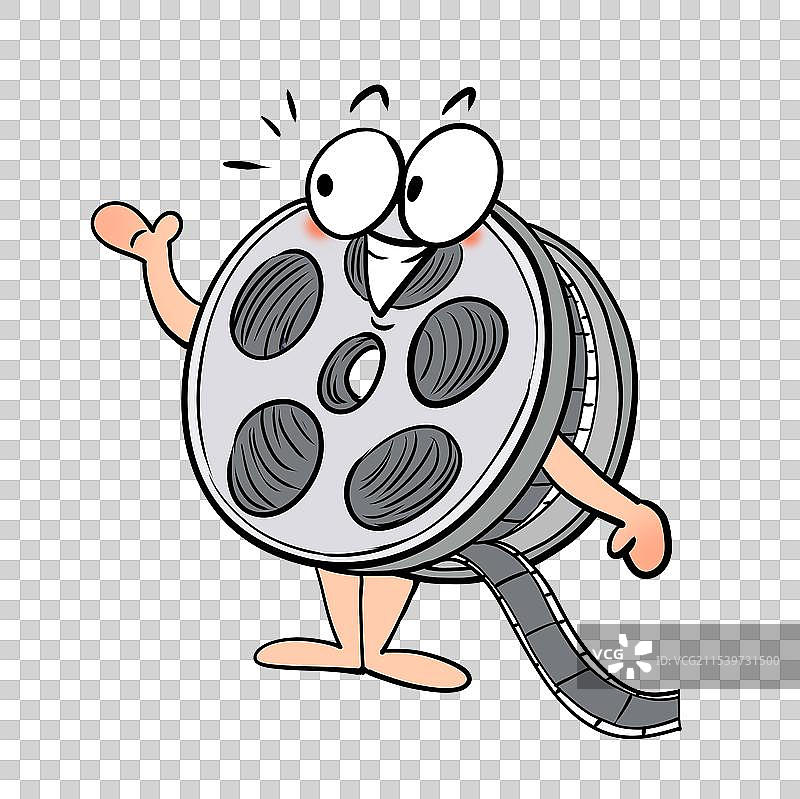 老电影交卷卡通漫画元素图片素材