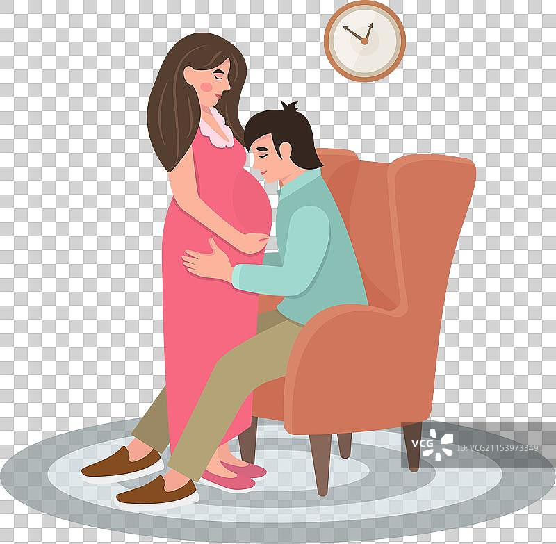 关于怀孕和分娩的平面图图片素材