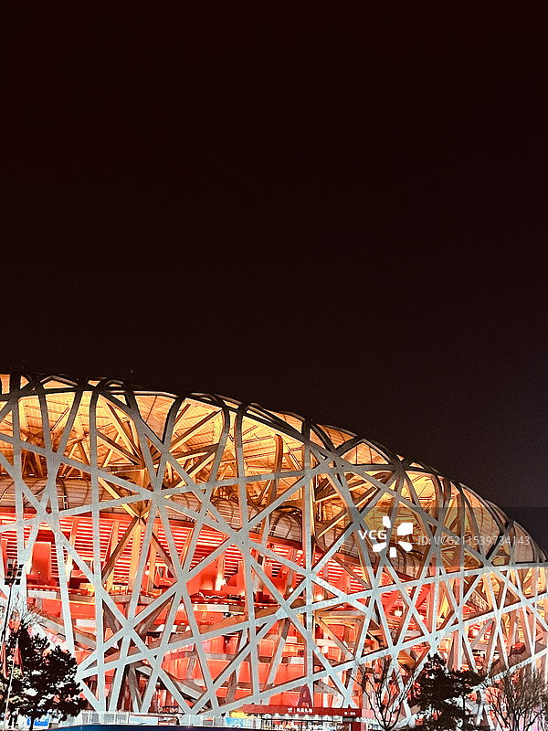 北京 鸟巢 夜景图片素材