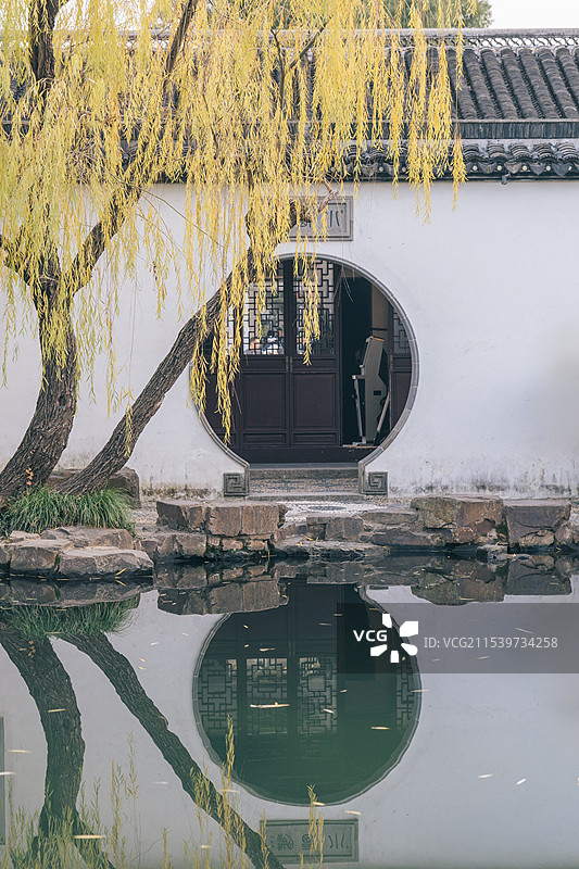 苏州园林-可园-中式庭院水景图片素材