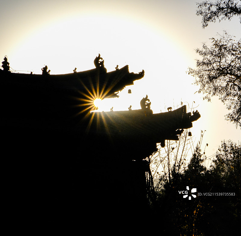 中国甘肃张掖，张掖大佛寺风光，大佛寺古建筑，钟楼，鼓楼，大佛殿，大佛寺的塔图片素材