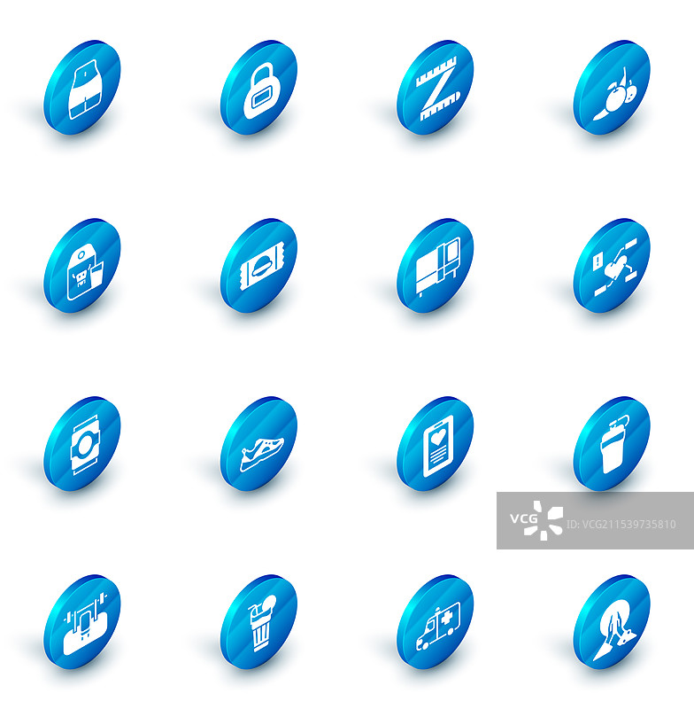 壶铃、卷尺、水果、纸包装图片素材