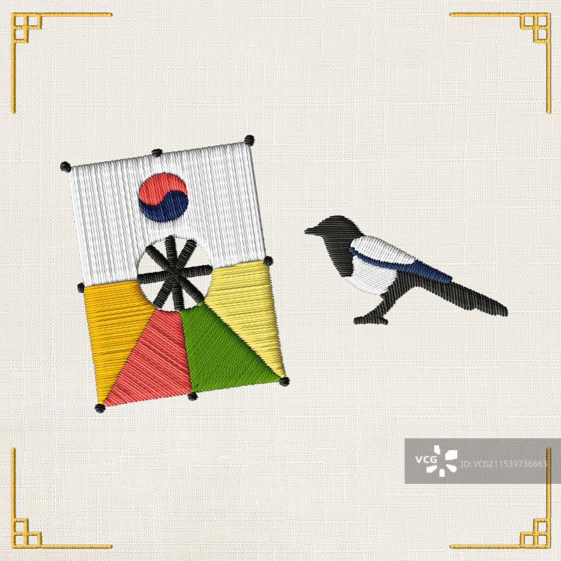 插图，图标，春节，刺绣图片素材
