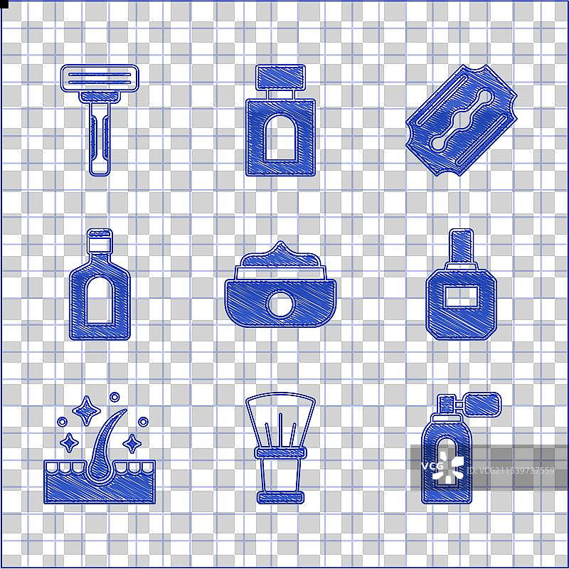 发型定型凝胶或蜡，剃须刷图片素材