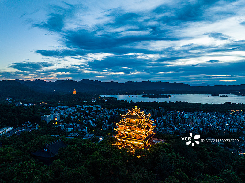 杭州城隍阁夜色图片素材