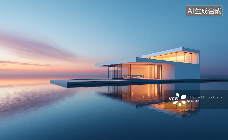 【AI数字艺术】现代几何简约建筑设计图片素材