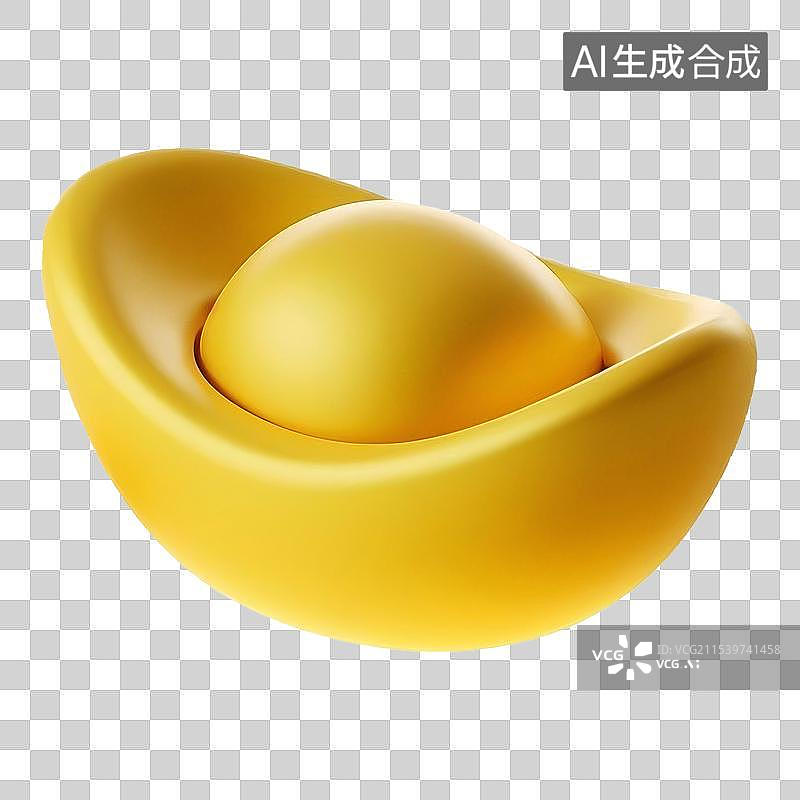【AI数字艺术】3D金元宝图片素材