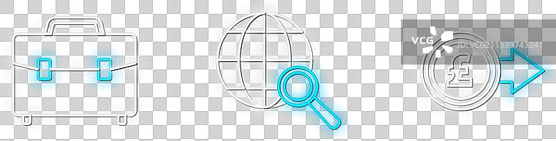 带有英镑符号的硬币钱币线条图图片素材