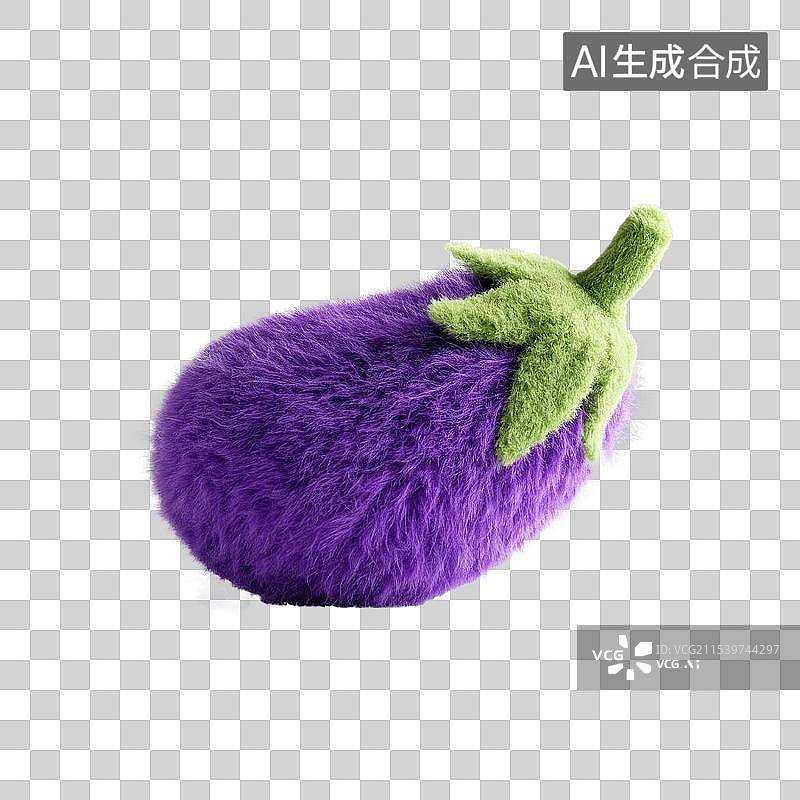 【AI数字艺术】毛绒茄子图片素材