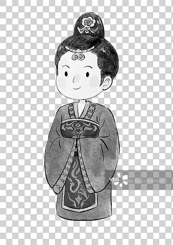 文创国风古代人物Q版可爱插画元素图片素材