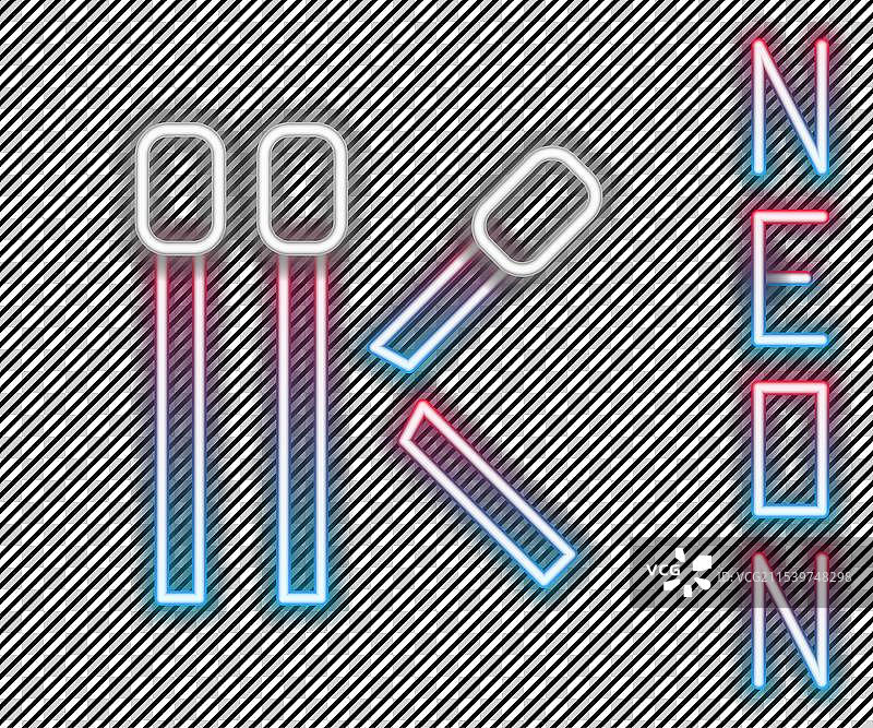 黑色背景上的发光霓虹线火柴图标图片素材