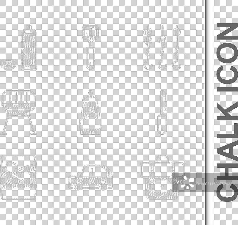 调味料瓶、汽车、徒步背包、刀、玻璃杯图片素材