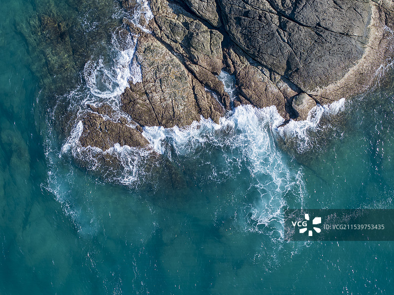 岛屿海岛海边礁石航拍图片素材