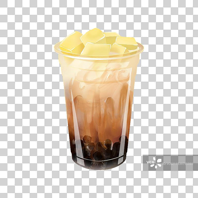 手绘珍珠奶茶图片素材