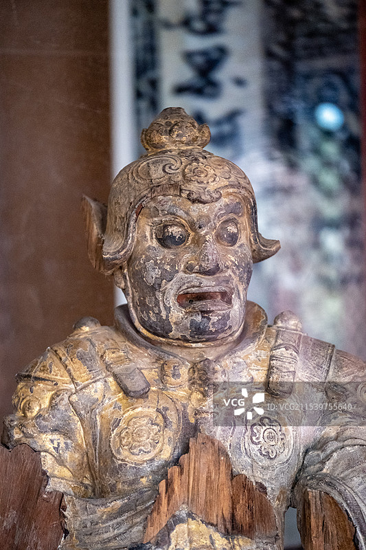 云南大理市博物馆大理市风仪镇北汤天村法藏寺明代木雕四大天王图片素材