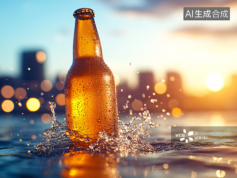 【AI数字艺术】夏天啤酒节促销活动狂欢节夏日庆典概念插图图片素材