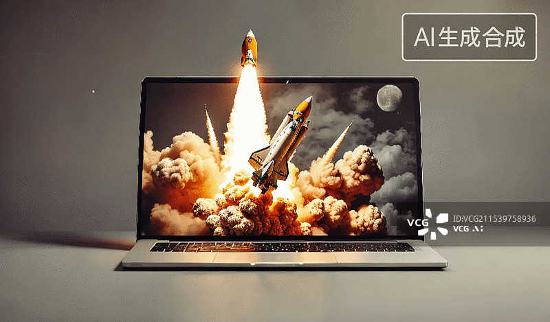 【AI数字艺术】火箭发射图片素材