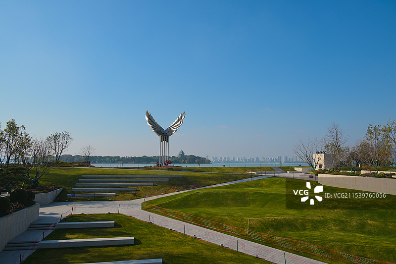苏州工业园区30周年纪念雕塑“飞翔”图片素材