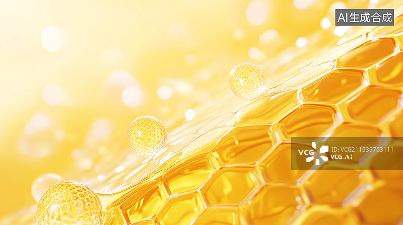 【AI数字艺术】蜂蜜纹理图案抽象KV主视觉商务PPT背景图片素材