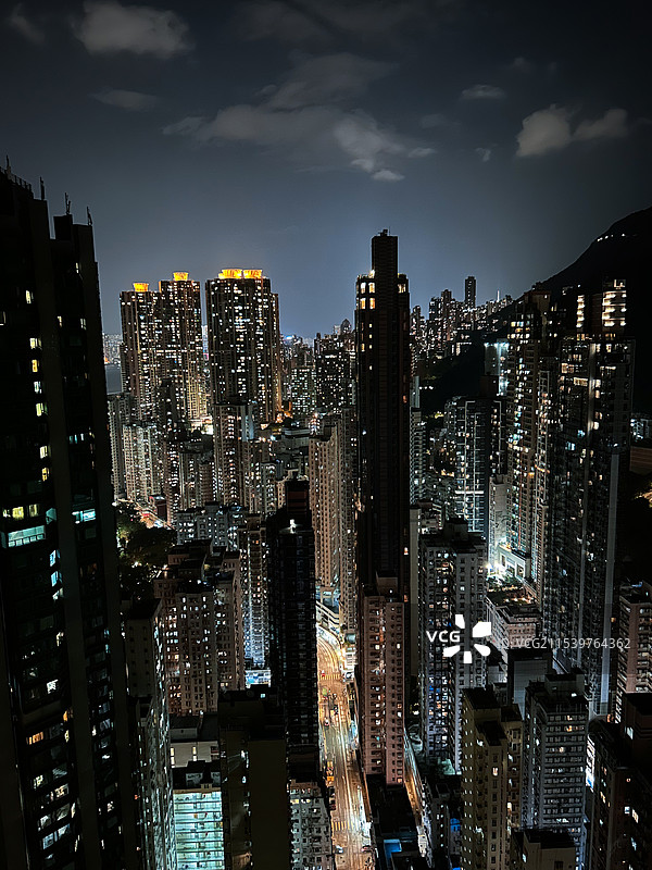 上环 泓都 夜景 香港 住宅图片素材