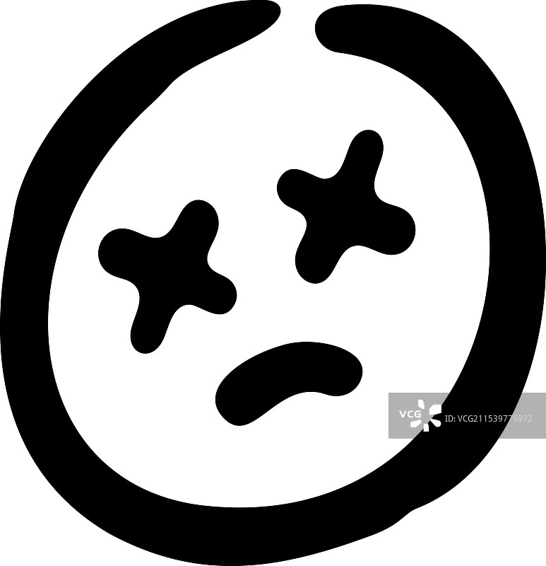 困惑的手绘涂鸦表情符号图片素材