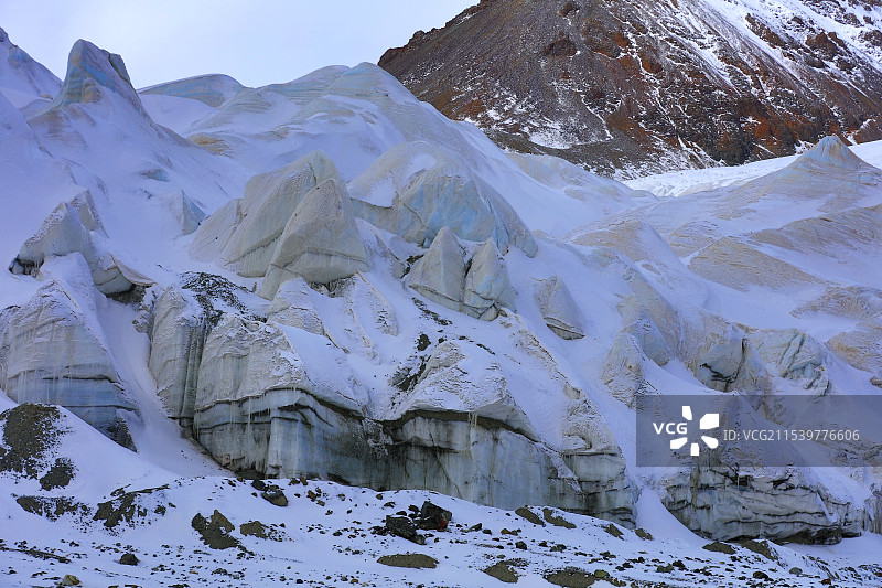 国家公园--三江源--长江源--格拉丹东--岗加曲巴冰川冰舌图片素材